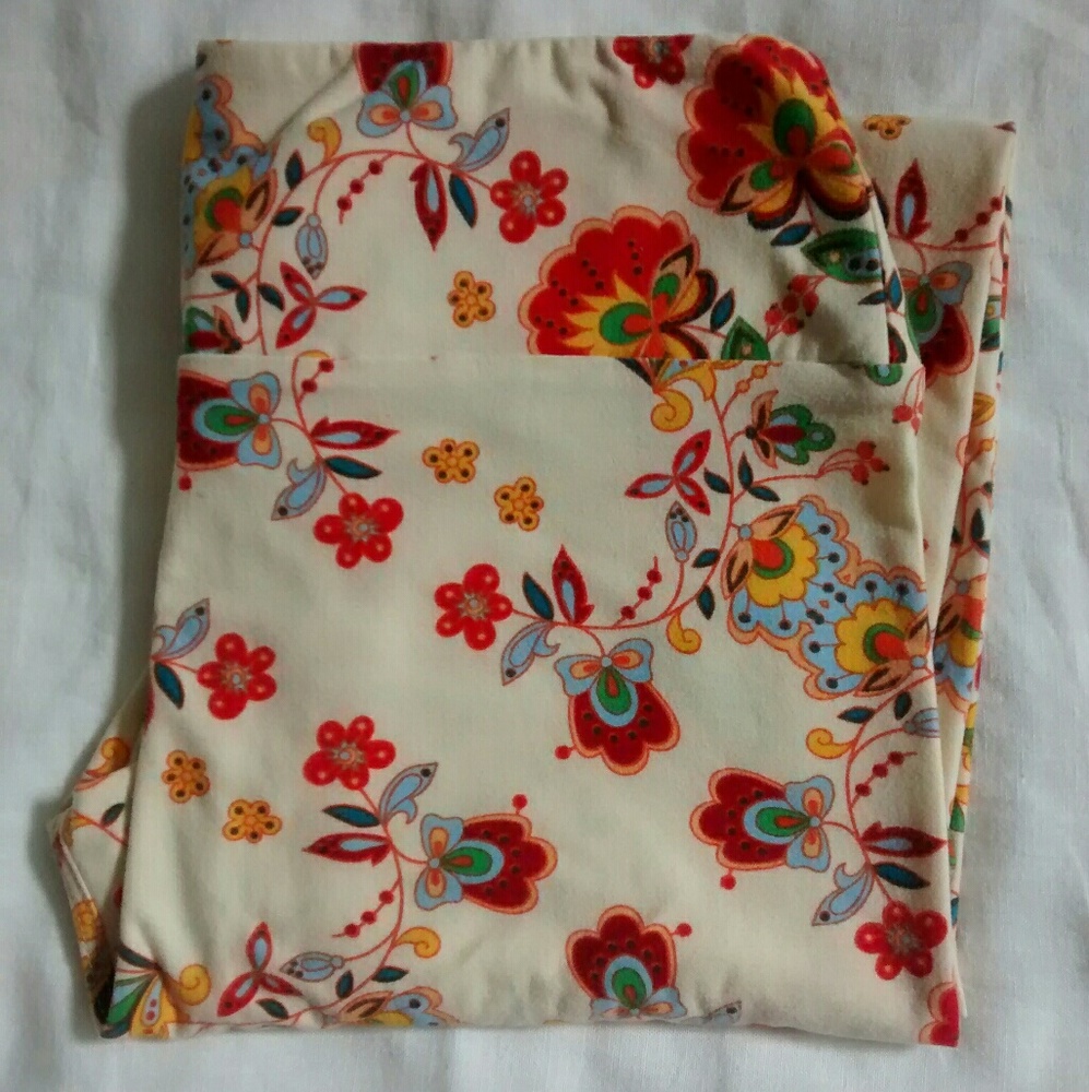 NWT LuLaRoe OS Floral Print Leggings LLR
